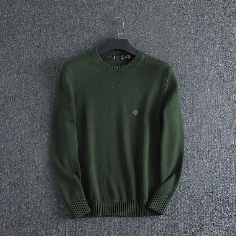 9-Color New Style Long-Sleeved Standard Cotton Crew-Neck Knitwear Men's Sweater