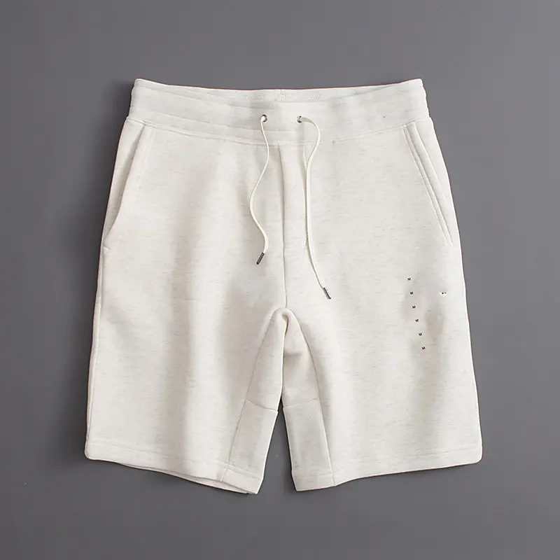 American-Style Commuter Elastic Waist Straight Loose Fit Five-Point Shorts, Air Cotton, Washable, Wrinkle-Resistant, with Small Embroidery, Casual Shorts